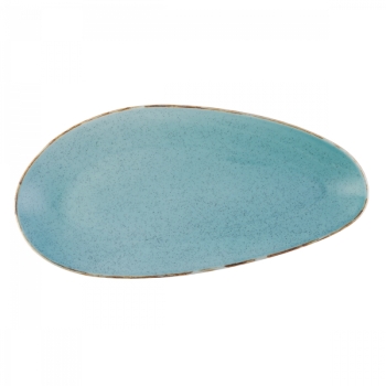 Platte oval Gaya Sand türkis Lunasol, 41 cm